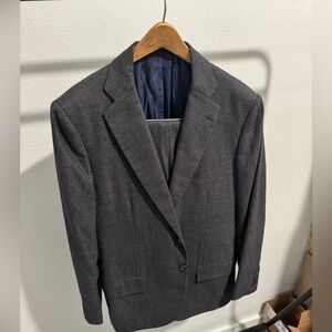 $12,420 Kiton 100% Cashmere Charcoal Windowpane Suit 50 EU 40 US Made In Italy